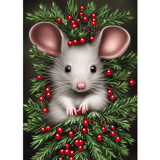 White Mouse - Full Round Drill Diamond Painting 30*40CM