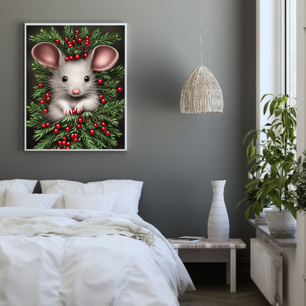 White Mouse - Full Round Drill Diamond Painting 30*40CM