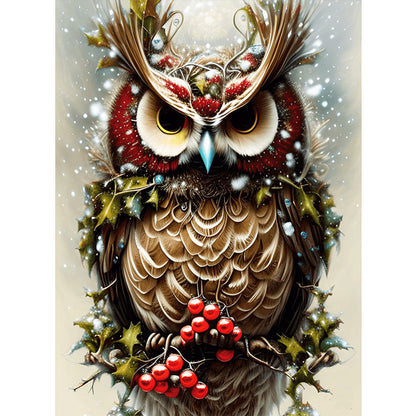 Owl - Full Round Drill Diamond Painting 30*40CM