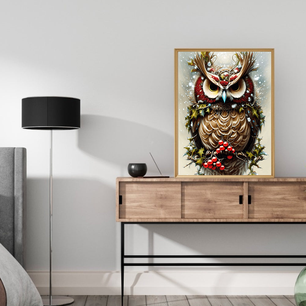 Owl - Full Round Drill Diamond Painting 30*40CM