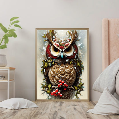 Owl - Full Round Drill Diamond Painting 30*40CM
