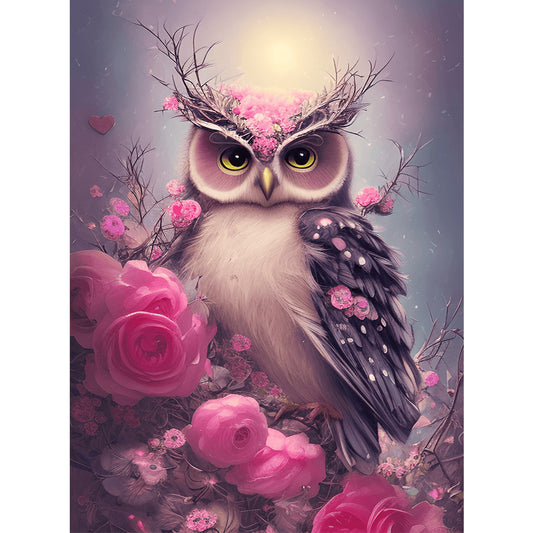 Owl - Full Round Drill Diamond Painting 30*40CM