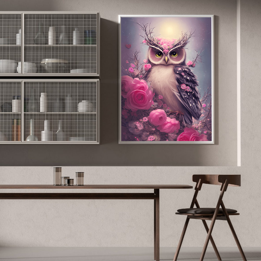 Owl - Full Round Drill Diamond Painting 30*40CM