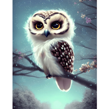 Owl - Full Round Drill Diamond Painting 30*40CM