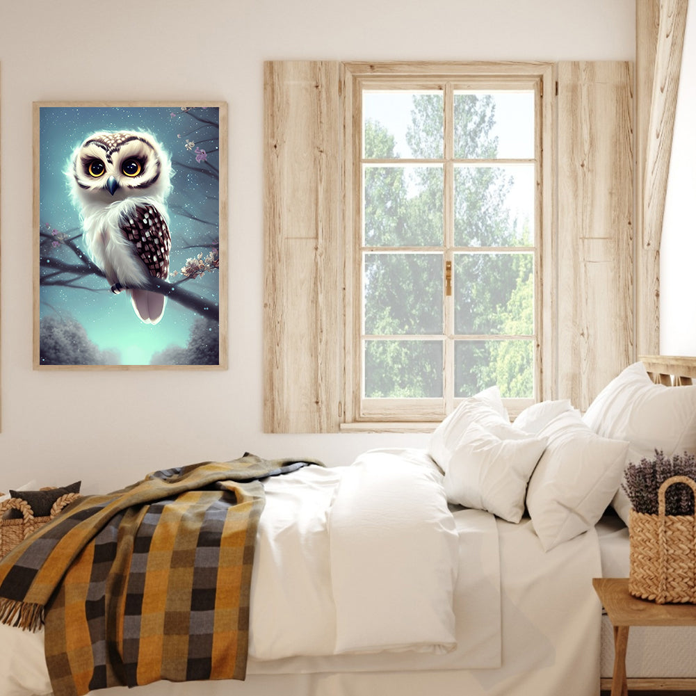 Owl - Full Round Drill Diamond Painting 30*40CM