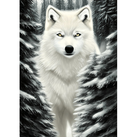 Arctic Wolf - Full Round Drill Diamond Painting 30*40CM