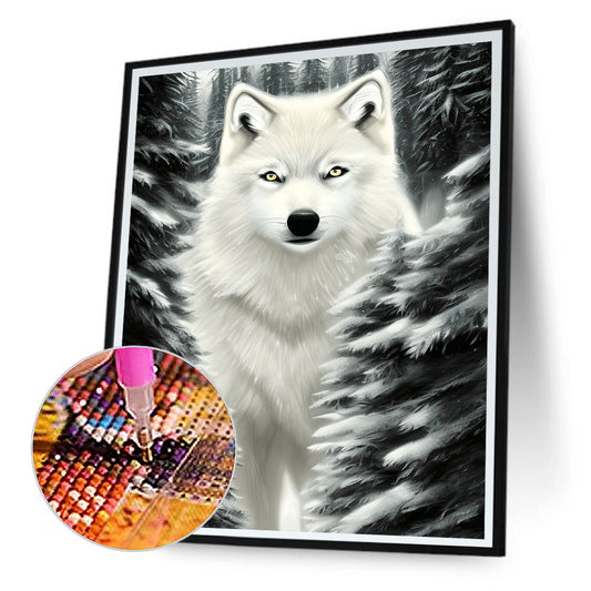 Arctic Wolf - Full Round Drill Diamond Painting 30*40CM