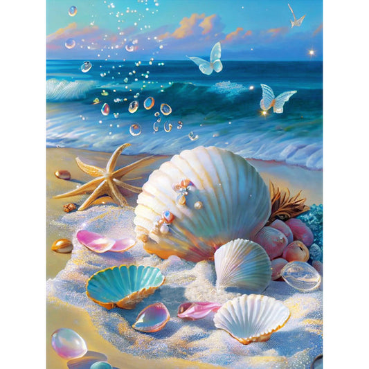 Beach Scenery - Full Round Drill Diamond Painting 30*40CM