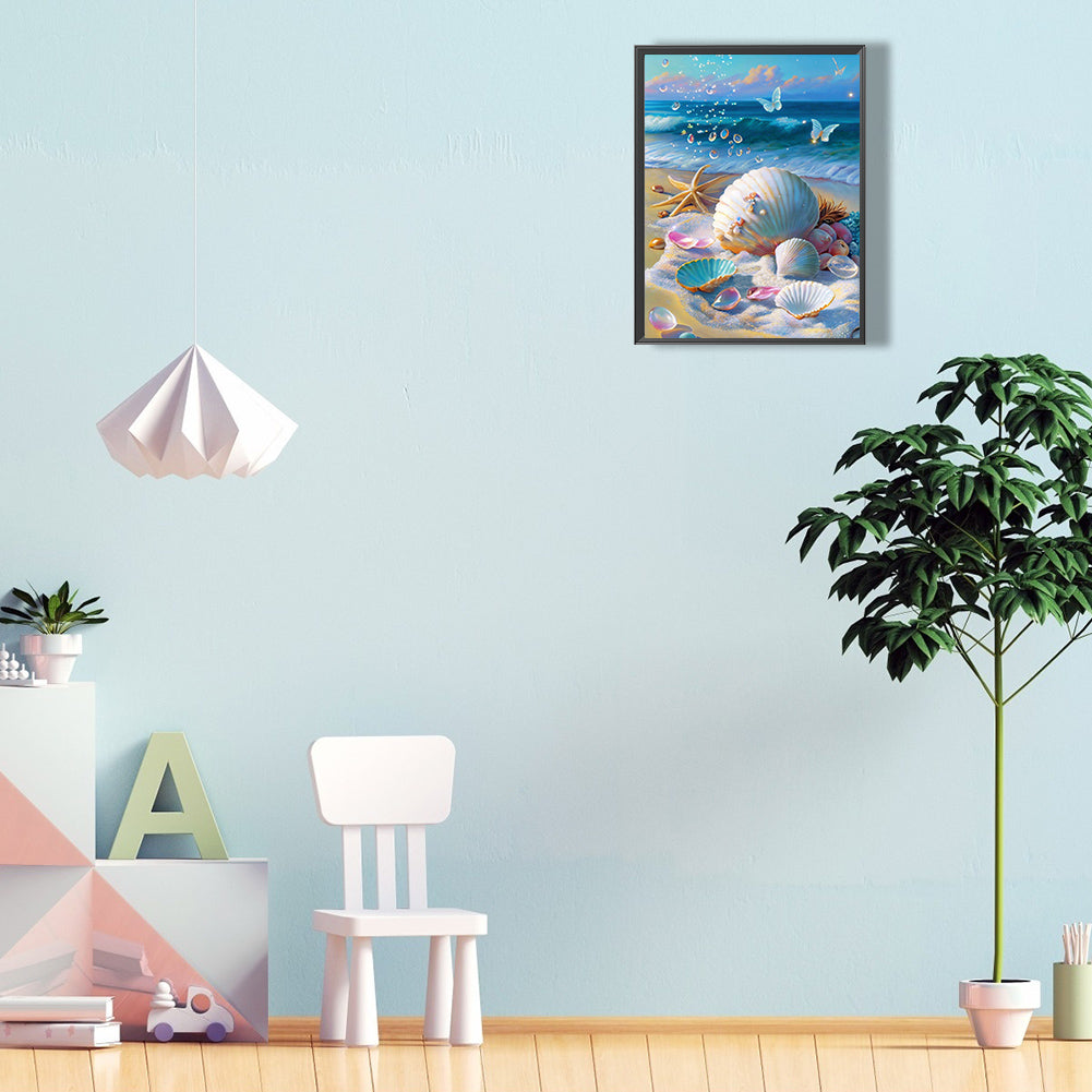 Beach Scenery - Full Round Drill Diamond Painting 30*40CM