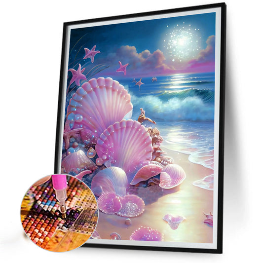 Beach Scenery - Full Round Drill Diamond Painting 30*40CM