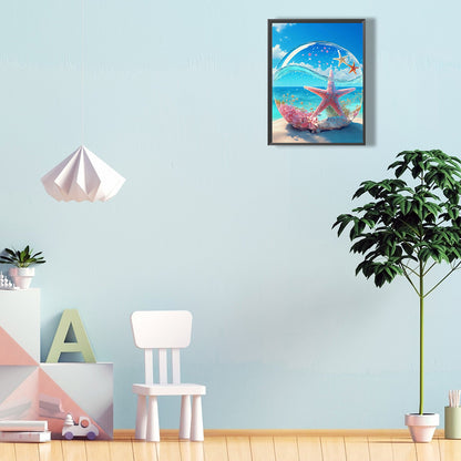 Beach Scenery - Full Round Drill Diamond Painting 30*40CM