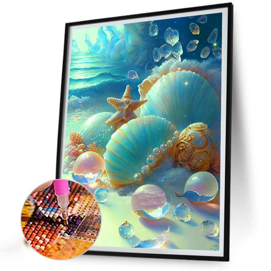 Beach Scenery - Full Round Drill Diamond Painting 30*40CM