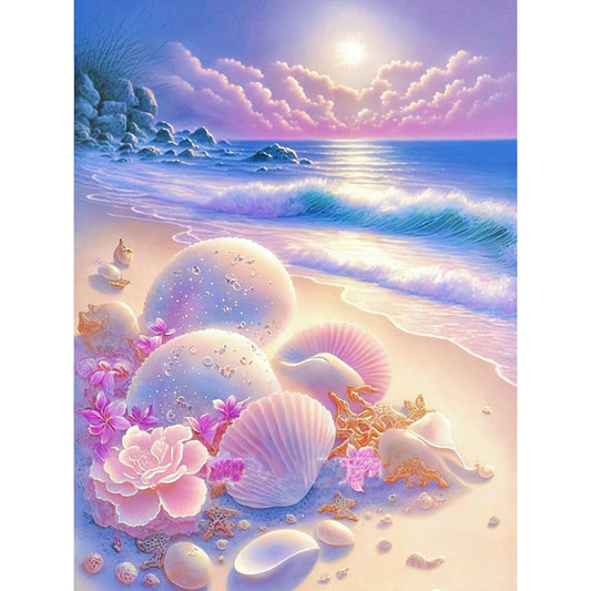 Beach Scenery - Full Round Drill Diamond Painting 30*40CM