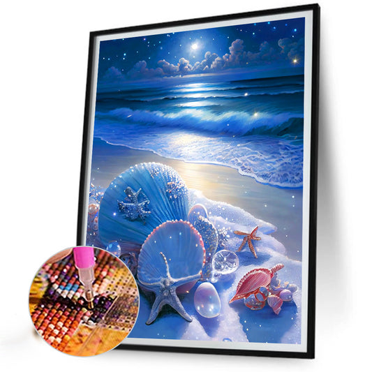 Beach Scenery - Full Round Drill Diamond Painting 30*40CM