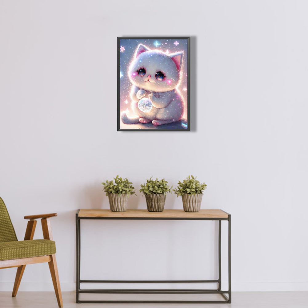Dream Cat - Full Round Drill Diamond Painting 30*40CM