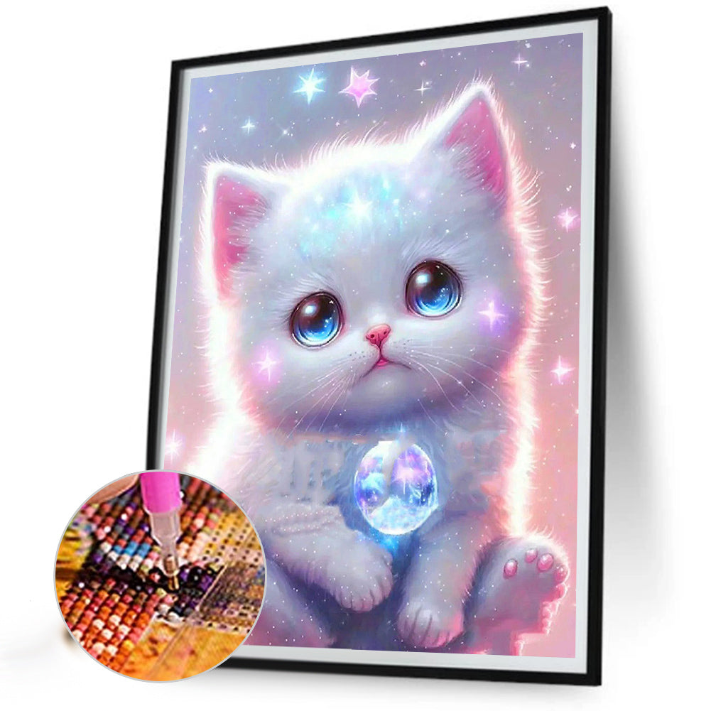 Dream Cat - Full Round Drill Diamond Painting 30*40CM