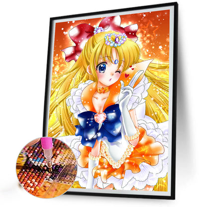 Animation Girl - Full Round Drill Diamond Painting 30*40CM