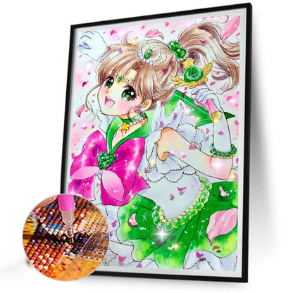 Animation Girl - Full Round Drill Diamond Painting 30*40CM