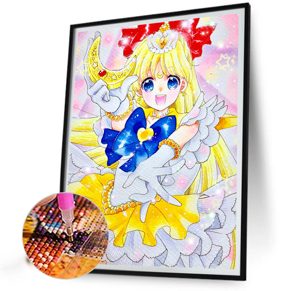 Animation Girl - Full Round Drill Diamond Painting 30*40CM