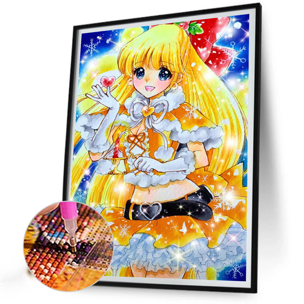 Animation Girl - Full Round Drill Diamond Painting 30*40CM