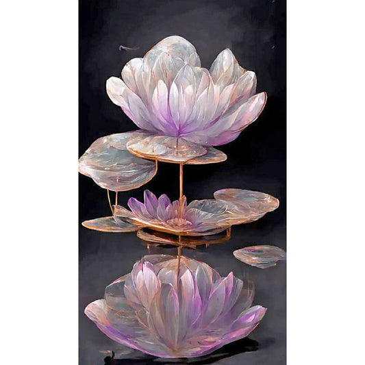 Purple Lotus - Full Round Drill Diamond Painting 40*70CM