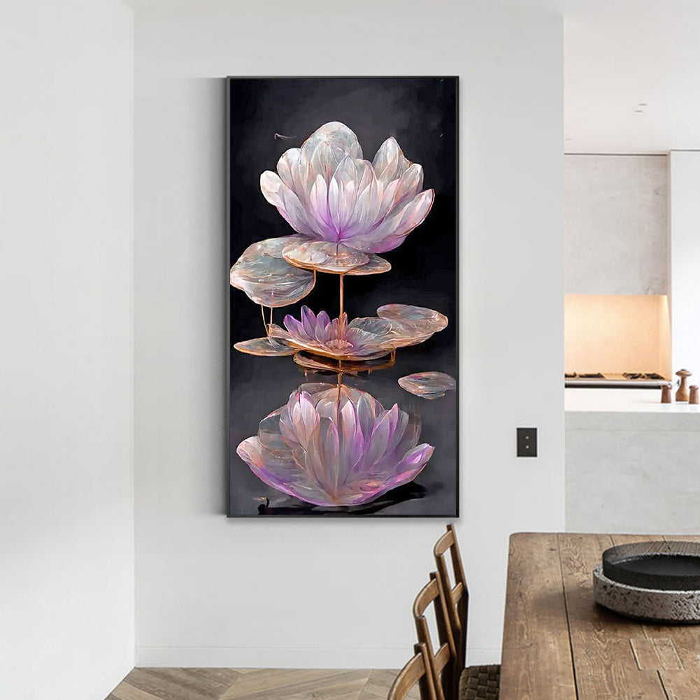 Purple Lotus - Full Round Drill Diamond Painting 40*70CM