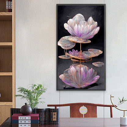 Purple Lotus - Full Round Drill Diamond Painting 40*70CM