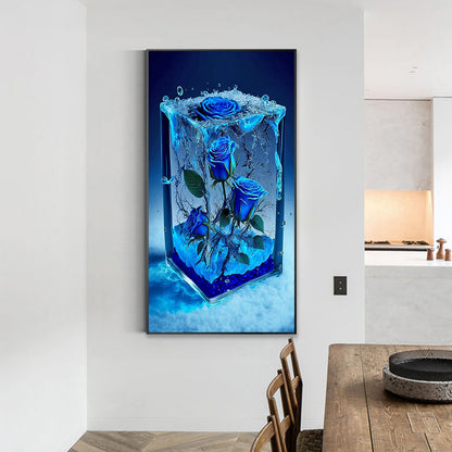 Eternal Blue Rose - Full Round Drill Diamond Painting 40*70CM