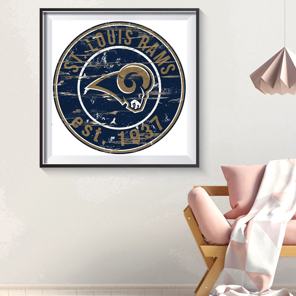 Los Angeles Rams Football Team - Full Round Drill Diamond Painting 30*30CM