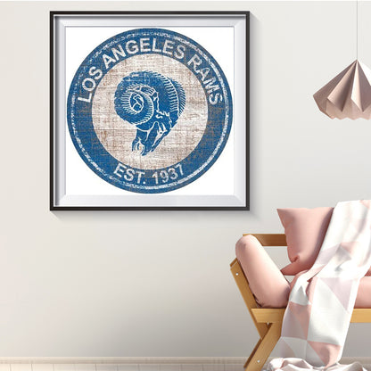 Los Angeles Rams Football Team - Full Round Drill Diamond Painting 30*30CM