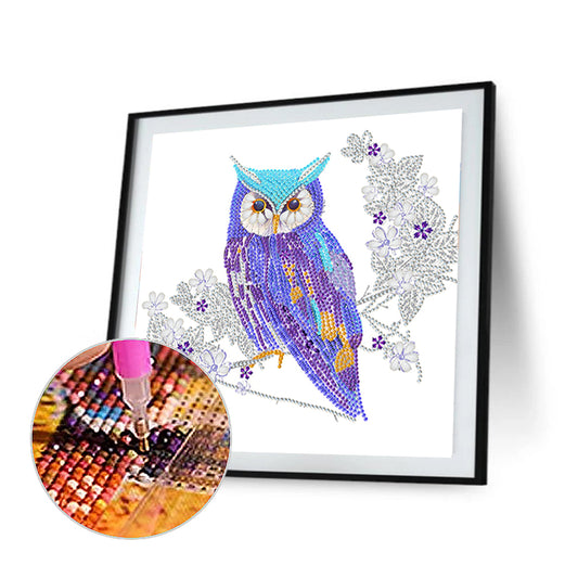 Blue Owl Animal Series - Special Shaped Drill Diamond Painting 30*30CM