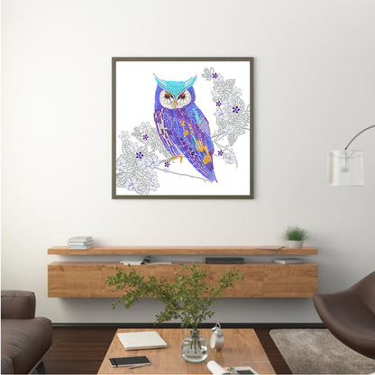 Blue Owl Animal Series - Special Shaped Drill Diamond Painting 30*30CM