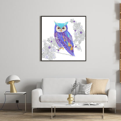 Blue Owl Animal Series - Special Shaped Drill Diamond Painting 30*30CM