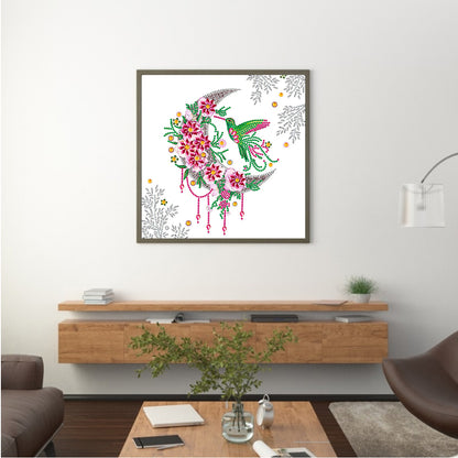 Moon Hummingbird - Special Shaped Drill Diamond Painting 30*30CM