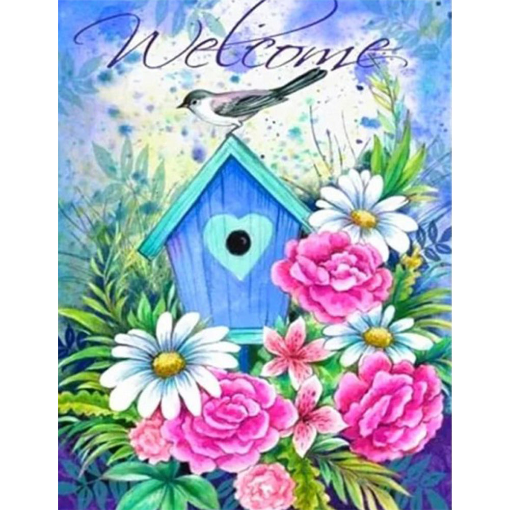 Flower And Bird Calligraphy And Painting - Full Round Drill Diamond Painting 30*40CM