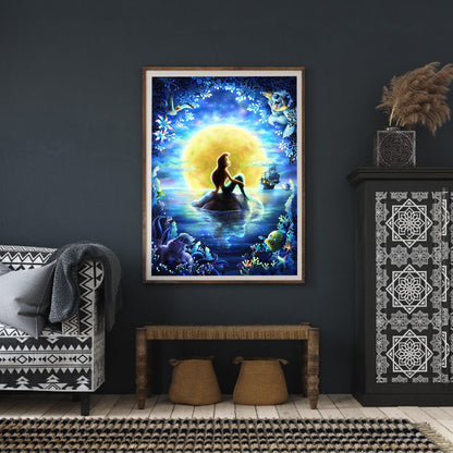Disney Mermaid Ariel - Full Round Drill Diamond Painting 30*40CM