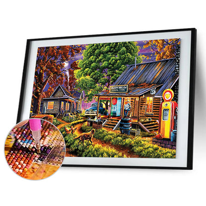 Small Town Grocery Store - Full Round Drill Diamond Painting 60*50CM