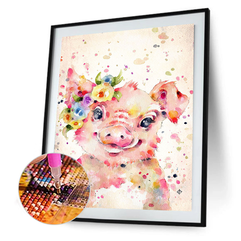 Cartoon Pig - Full Round Drill Diamond Painting 30*40CM