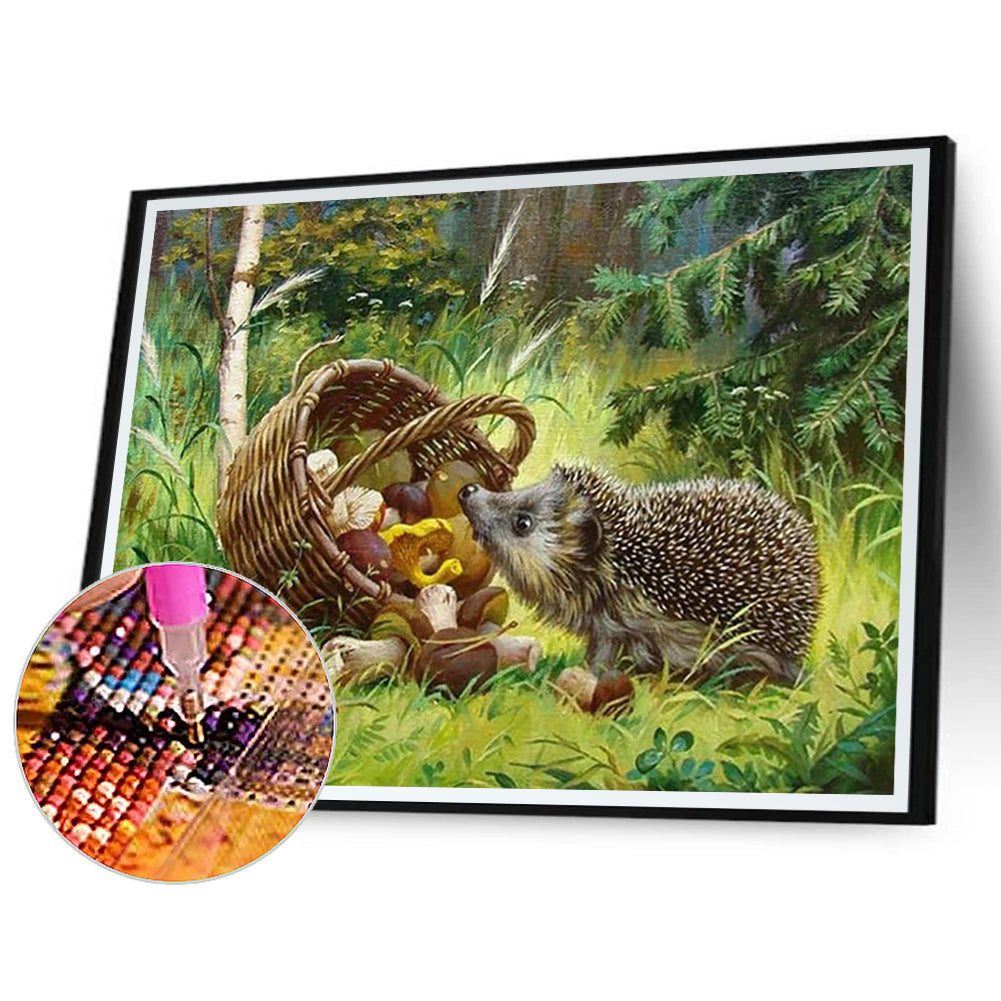 Squirrel Eating Mushrooms - Full Round Drill Diamond Painting 40*30CM