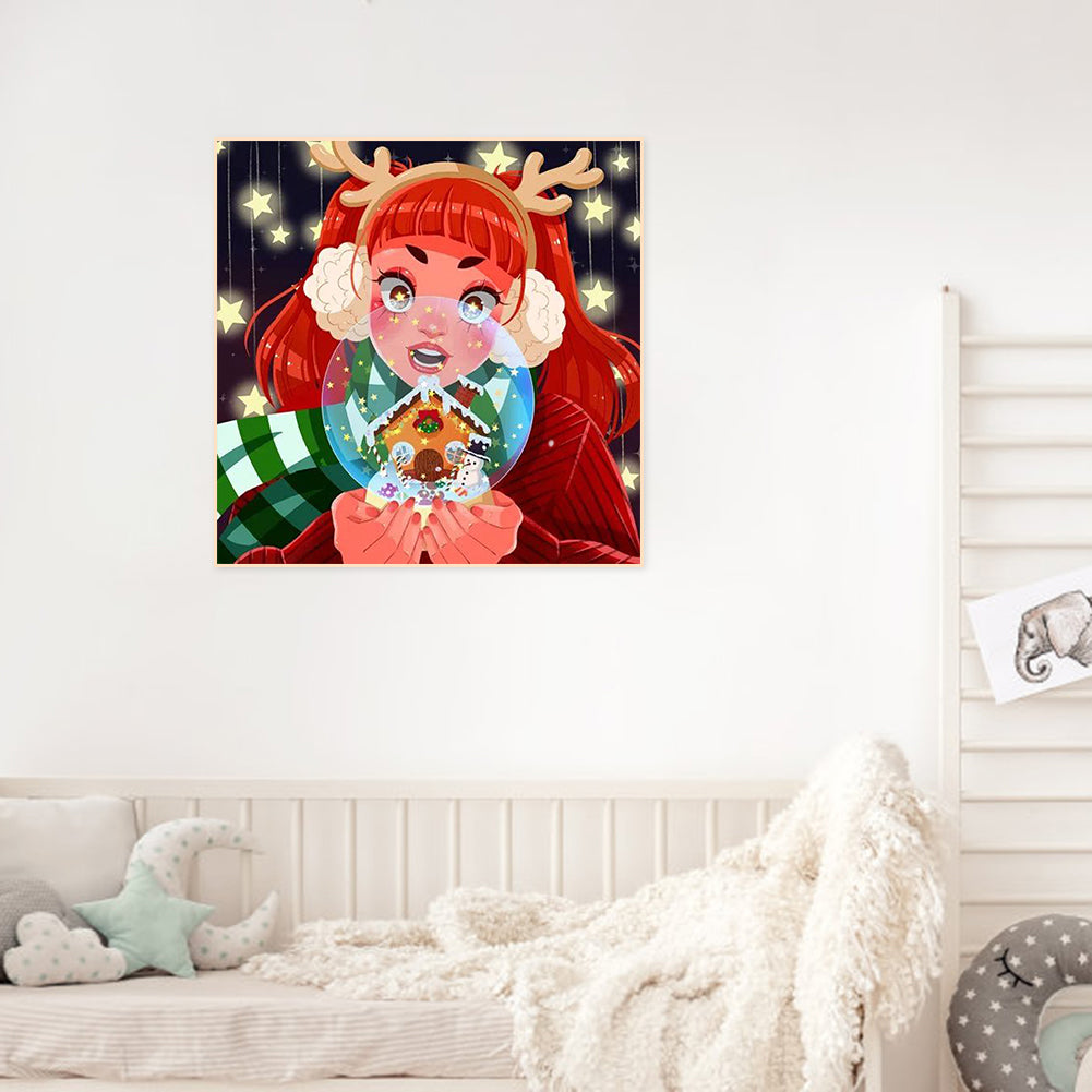 Christmas Girl - Full Round Drill Diamond Painting 40*40CM