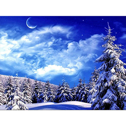 Snow Fir Forest - Full Round Drill Diamond Painting 40*30CM