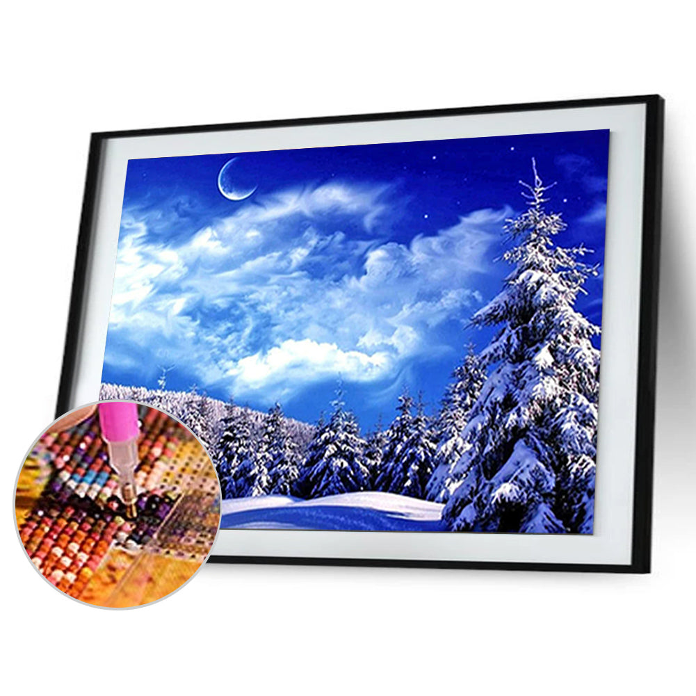 Snow Fir Forest - Full Round Drill Diamond Painting 40*30CM