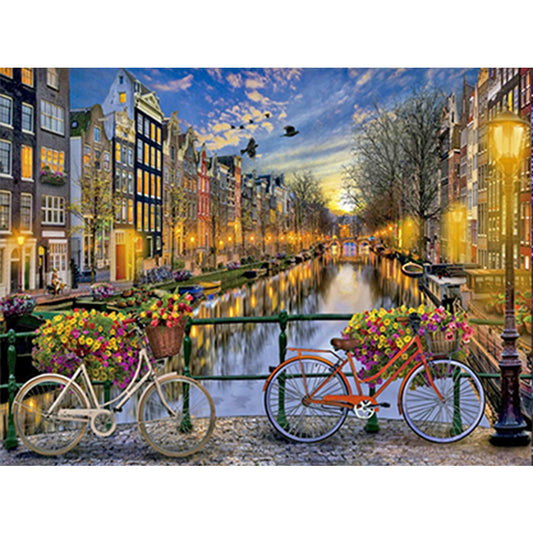 Amsterdam Landscape - Full Round Drill Diamond Painting 40*30CM