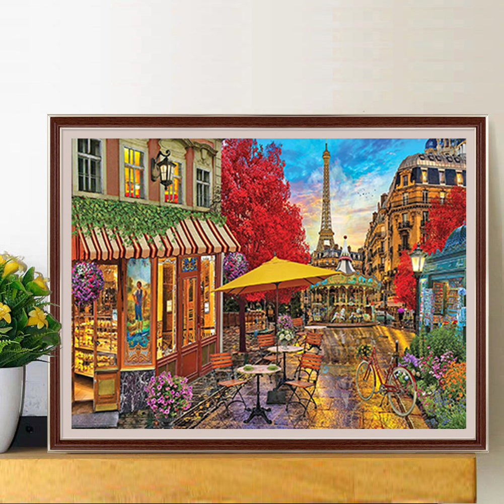 Paris Street - Full Round Drill Diamond Painting 40*30CM