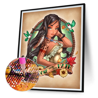 Cartoon Girl - Full Round Drill Diamond Painting 30*40CM