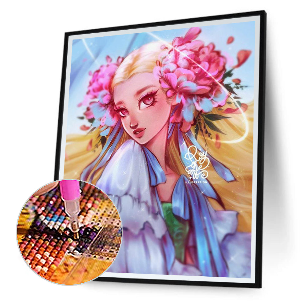 Cartoon Girl - Full Round Drill Diamond Painting 40*50CM