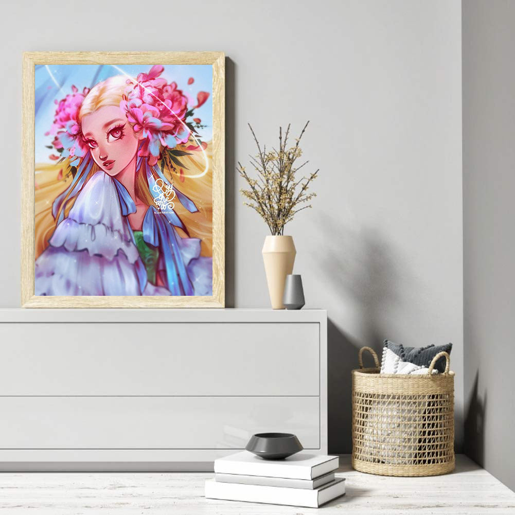 Cartoon Girl - Full Round Drill Diamond Painting 40*50CM