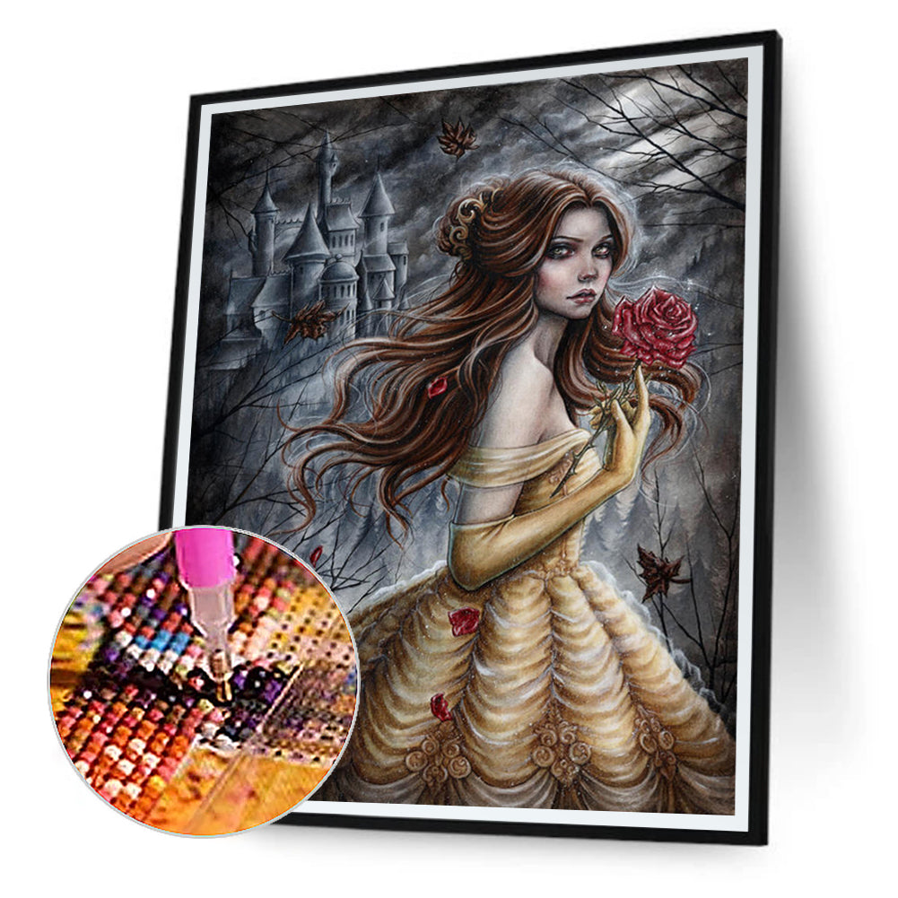 Girl - Full Round Drill Diamond Painting 30*40CM