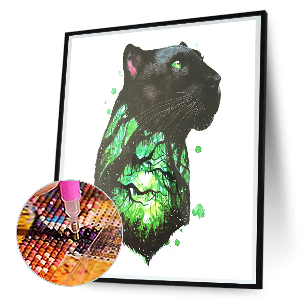 Forest Black Cat - Full Round Drill Diamond Painting 30*40CM