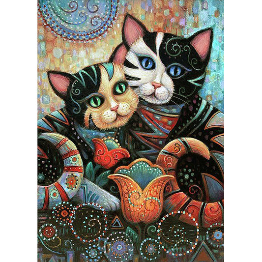 Hug Cat - Full Round Drill Diamond Painting 30*40CM